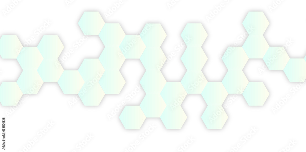 Poster abstract geometric hexagon shape honeycomb background in soft white color. surface polygon pattern w