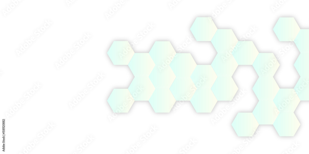 Poster abstract geometric hexagon shape honeycomb background in soft white color. surface polygon pattern w