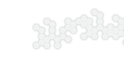 Abstract geometric hexagon shape honeycomb background in soft white color. Surface polygon pattern with glowing hexagon texture and futuristic business background vector.