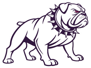 Obraz premium Powerful Bulldog Mascot with Spiked Collar