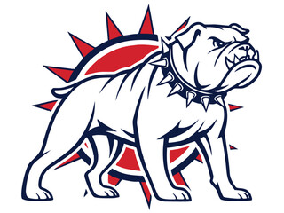 Powerful Bulldog Mascot with Spiked Collar