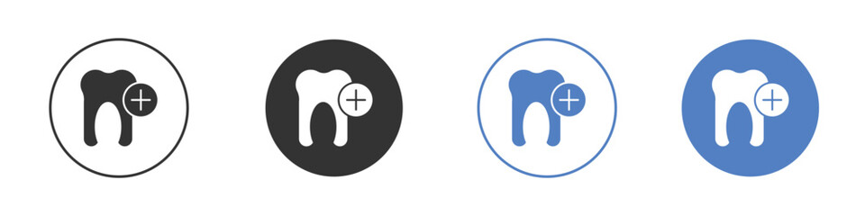 Dental insurance icon. Vector illustration, flat design.