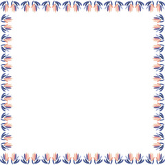 Spring colorful frame template. Leaf elements decoration. Easter border with empty space