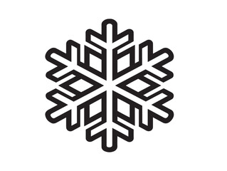 Decorative snowflake icon in elegant line vector