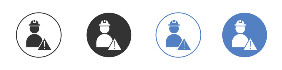 Construction risk icon. Vector illustration, flat design.