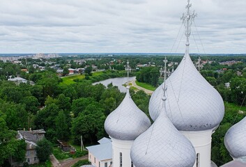 View of the domes of the church in the city of Vologda