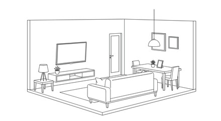 Fototapeta premium Modern living room design with furniture and decor elements for interior space