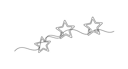 Obraz premium Drawn star garland twinkling celestial string of lights decoration art