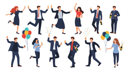 Obraz premium Celebrating success a joyful group experiencing happiness and accomplishment together