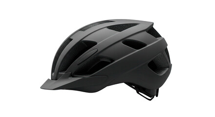 Fototapeta premium This sleek, matte black bicycle helmet offers great protection and ventilation.