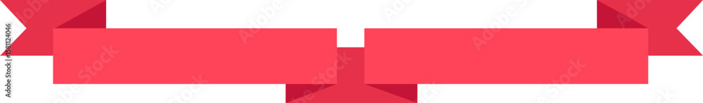 Poster red ribbon banner elegantly dividing a white background into two distinct sections, creating a strik
