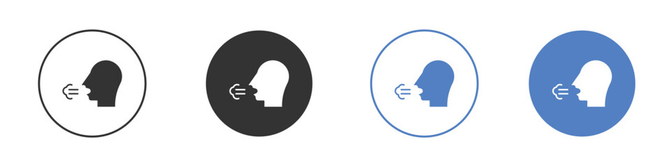 Breath icon. Vector illustration, flat design.