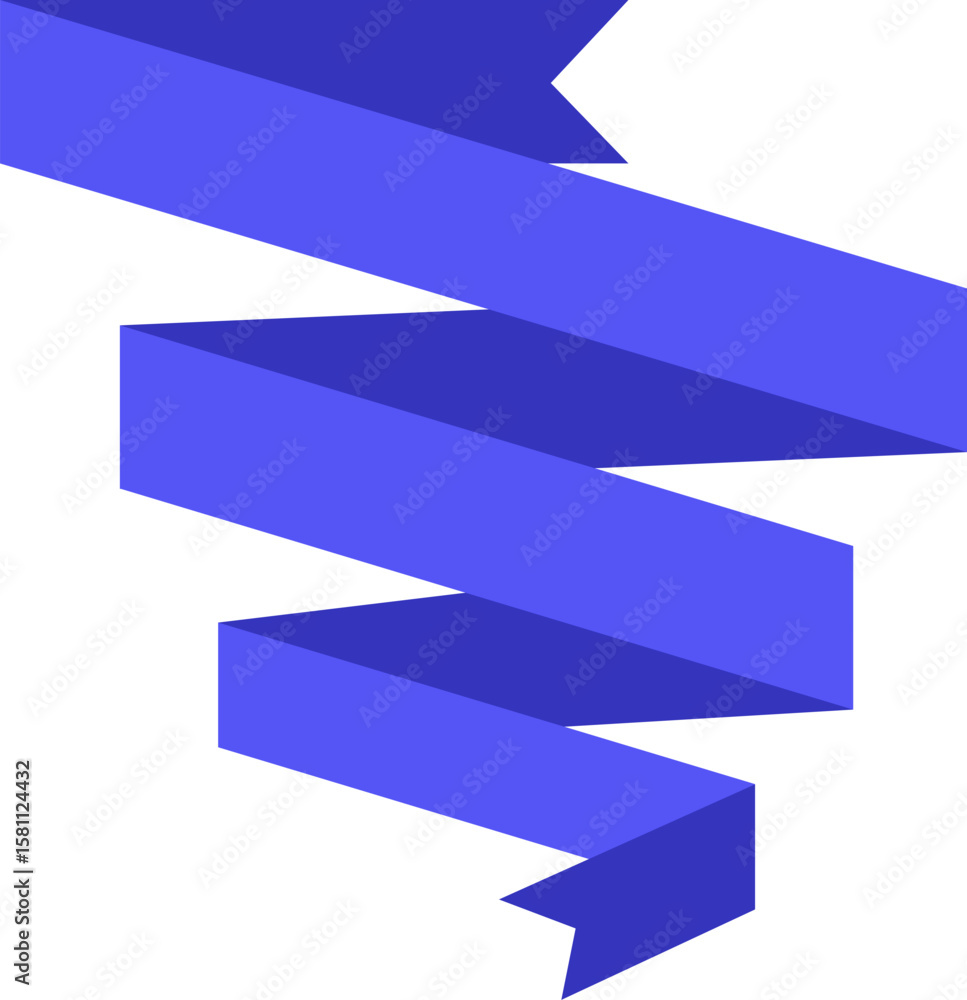 Poster swirling and waving blue ribbon on a pristine white background creates a striking and dynamic design