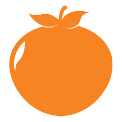 silhouette orange on white background