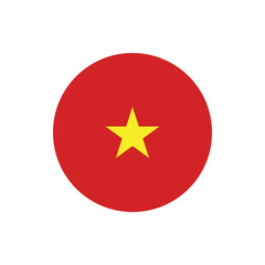 Vietnam flag round button vector. Vietnam national flag icon badge for independence day celebration PNG on transparent background.