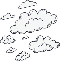 Retro cartoon clouds