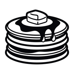 Pancake Stack with Melting Butter Breakfast Food Illustration