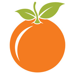 silhouette orange on white background