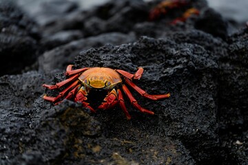 Red Crab on Volcanic Rocks