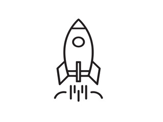 Clean rocket launch icon for startup themes