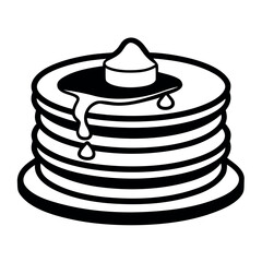 Pancake Stack with Melting Butter Breakfast Food Illustration