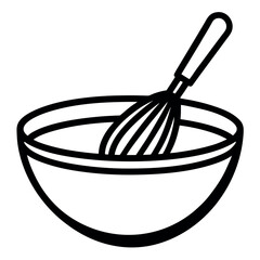 Mixing Bowl and Whisk for Pancake Batter Preparation