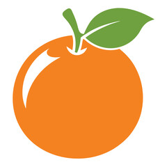 silhouette orange on white background