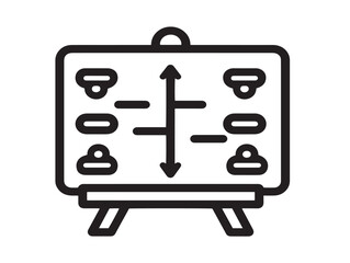 Strategy board icon in clean outlined vector