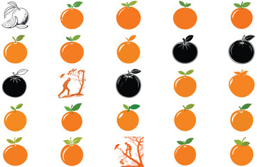 silhouette orange on white background