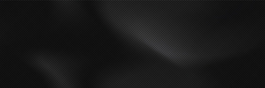 Dark metal diamond shape perforated speaker mesh seamless bg with black backdrop. Carbon metal radiator background. Car air circulation protection. Vector illustration
