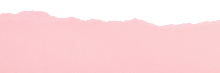 Edge of ripped smooth clean light pink paper isolated for scrapbooking