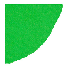 Corner of bright green smooth paper, isolated element to create a collage