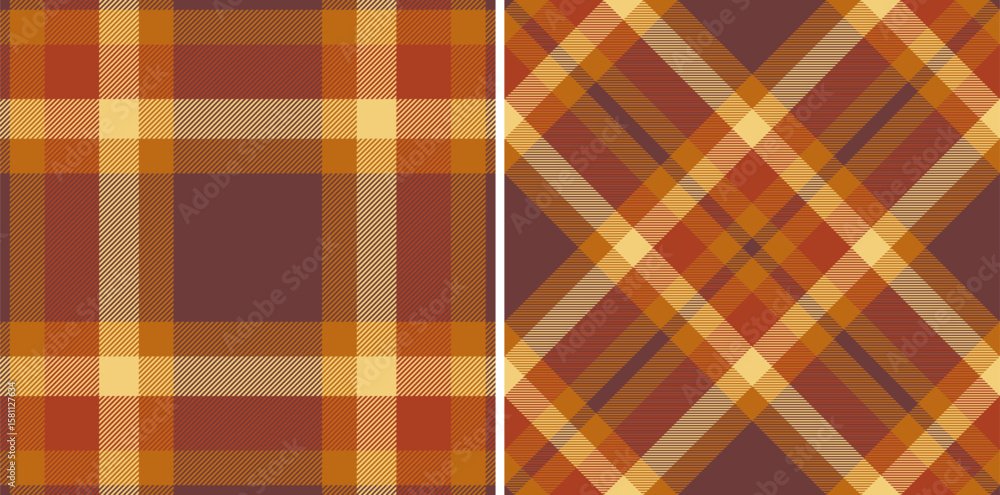 Poster classic plaid patterns with a warm autumn palette. seamless checks, great for textile design, backgr