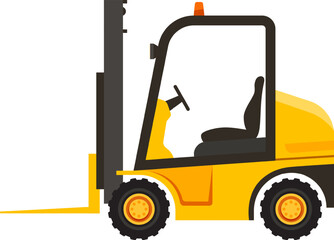 Yellow forklift truck lifting transporting shipping cargo loading delivering transporting logistics warehouse storage shipping distribution industry freight carrying heavy weight lift power industrial