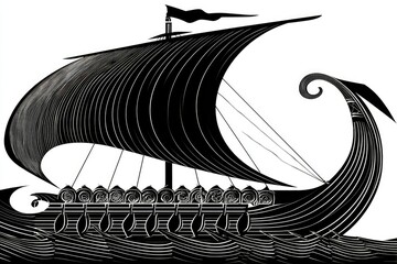 Detailed illustration of a historical vessel.