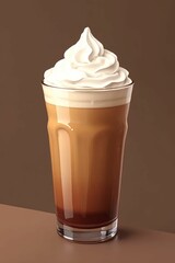 Iced latte coffee. Coffee with milk. Coffee menu. Cafe concept. ideal for cafe menus, beverage advertisements, or lifestyle features