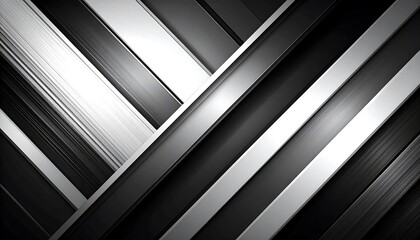 Obraz premium Abstract design of intersecting diagonal stripes in black, white and gray