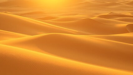 Expansive desert dunes under golden sunlight, showcasing smooth textures and minimalist natural beauty.