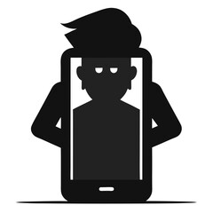 silhouette Phone scam on white background