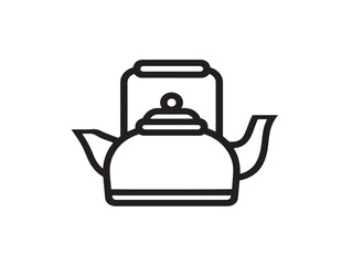 Tea kettle icon with elegant minimal line design