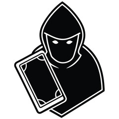 silhouette Phone scam on white background