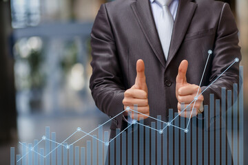 Businessman signals finance success