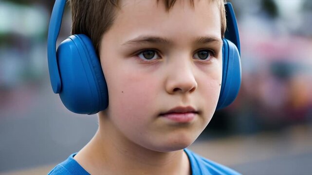 Autistic Child Boy in Busy City Video Footage Scene Showing Sensory Overload and Shutdown trapped in a psychological and sensory timeloop