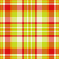 Vibrant plaid pattern with orange, yellow, and red tones. Ideal for backgrounds, textiles, or retrothemed design. A warm and eyecatching abstract texture.