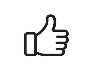 Thumbs up icon with smooth minimal lines