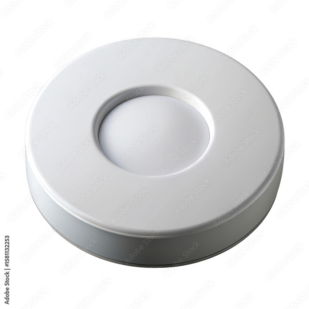 Poster 3d white circular device isolated on transparent background