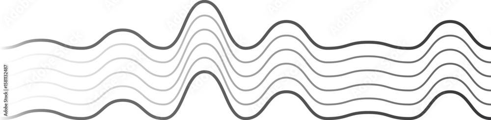 Poster parallel gray curved lines creating a smooth and undulating pattern, conveying a sense of fluidity a