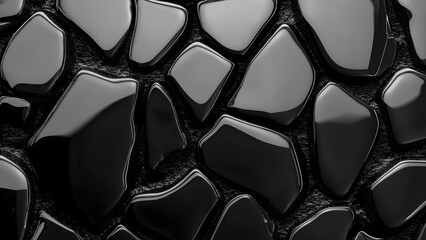 Ultra HD Abstract reflective black rocks image shiny black stone surface background image shimmering black stone wallpaper black stone background black rock screen image.