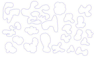 Clouds various shapes, editable stroke