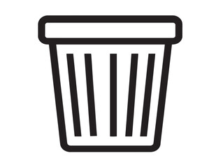 Minimal trash bin icon in line art style